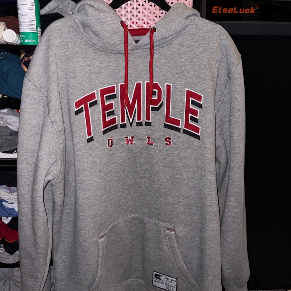 Colosseum Gray Temple Owls Hoodie (worn once or twice)